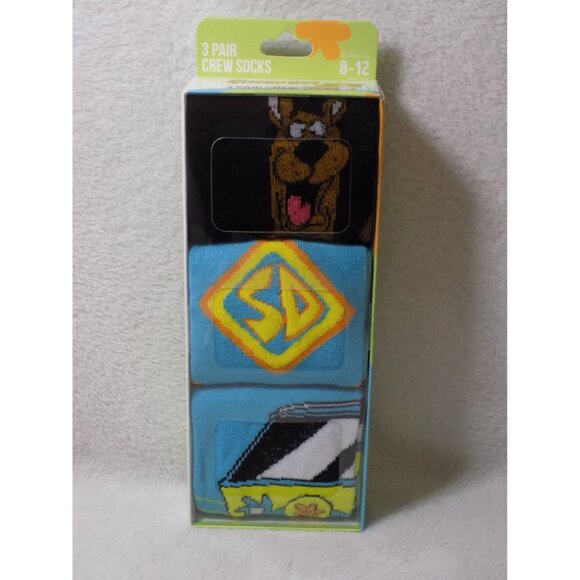 Scooby Doo Crew Socks 3 Pair Pack Men's Shoe Size 8 to 12 (Cartoon) - Picture 2 of 4